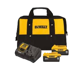 KIT 2 BATERIAS 20V MAX* LI-ION 5AH E CARREGADOR BIVOLT E BOLSA - PREMIUM — DeWalt