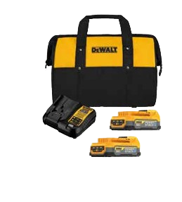 KIT 2 BATERIAS 20V MAX* LI-ION 1,7AH POWERSTACK E CARREGADOR BIVOLT E BOLSA — DeWalt