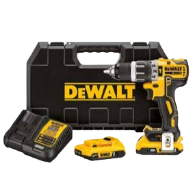 PARAFUSADEIRA/FURADEIRA DE IMPACTO 1/2” (13 mm) 20V MAX* LI-ION BRUSHLESS 2 BATERIAS 2AH CARREGADOR BIVOLT E MALETA — DeWalt