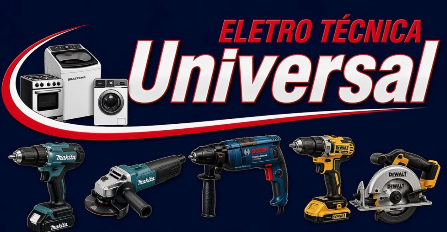 Oficina da Eletrotécnica Universal com ferramentas elétricas profissionais